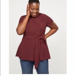 Lane Bryant red Lena peplum top size 16